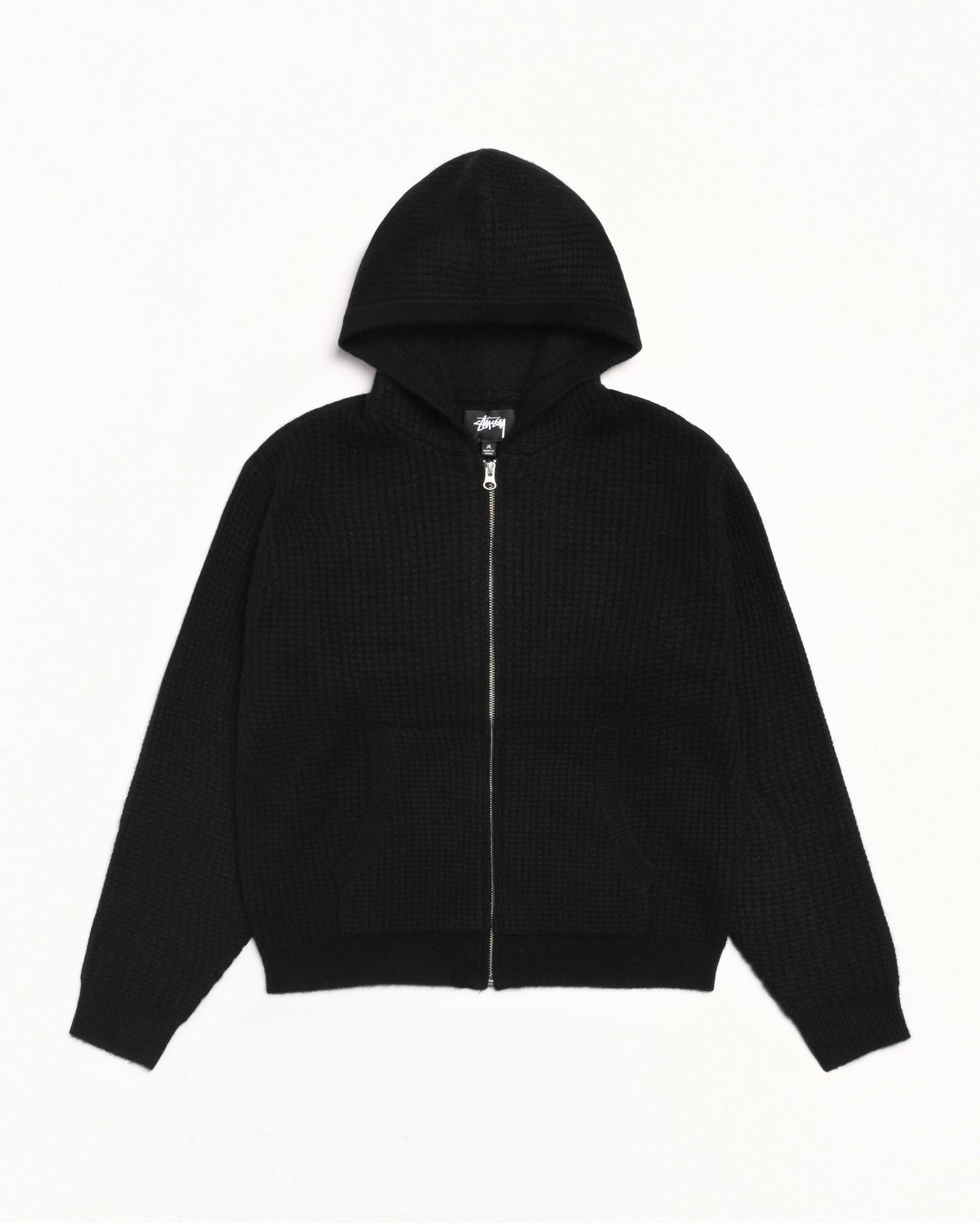 WAFFLE CASHMERE ZIP HOOD SWEATER ЅТÜЅЅΥ