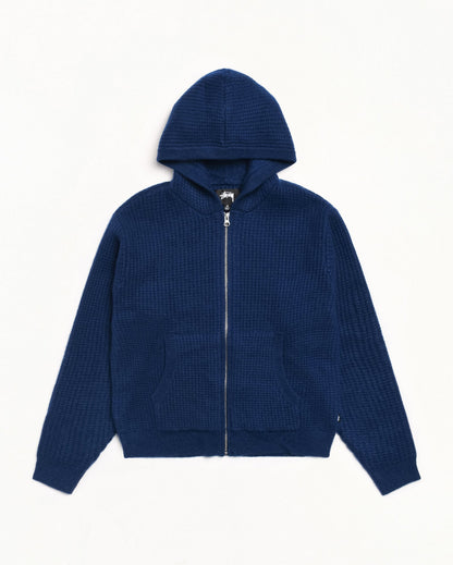 WAFFLE CASHMERE ZIP HOOD SWEATER ЅТÜЅЅΥ