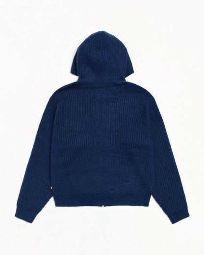 WAFFLE CASHMERE ZIP HOOD SWEATER ЅТÜЅЅΥ