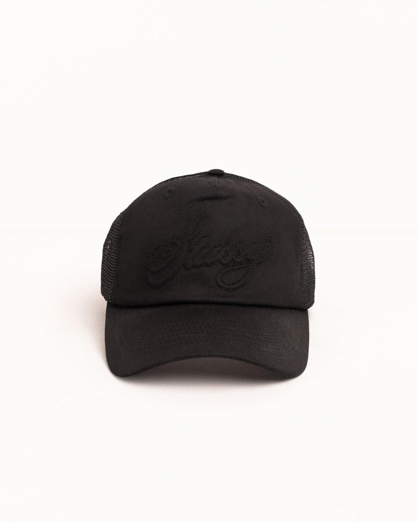 WAXED CURSIVE STITCH SNAPBACK TRUCKER ЅТÜЅЅΥ