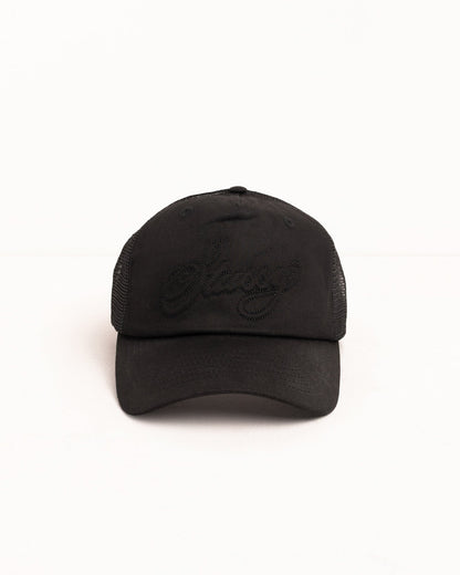 WAXED CURSIVE STITCH SNAPBACK TRUCKER ЅТÜЅЅΥ