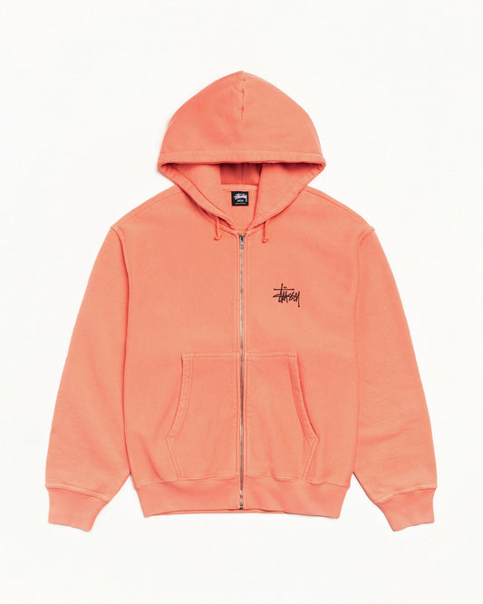 BASIC ЅТÜЅЅΥ ZIP HOODIE PIGMENT DYED