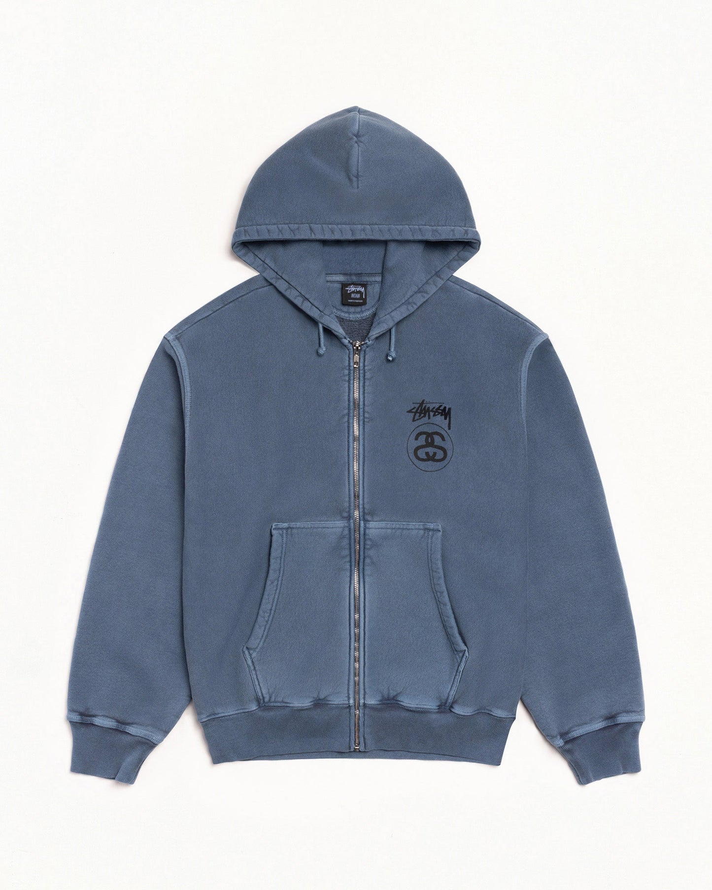 STOCK LINK ZIP HOODIE PIGMENT DYED ЅТÜЅЅΥ