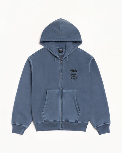 STOCK LINK ZIP HOODIE PIGMENT DYED ЅТÜЅЅΥ