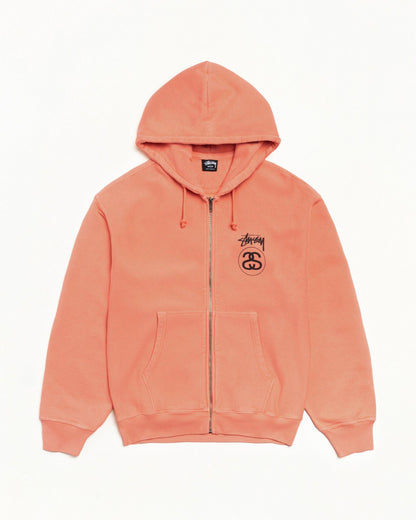 STOCK LINK ZIP HOODIE PIGMENT DYED ЅТÜЅЅΥ